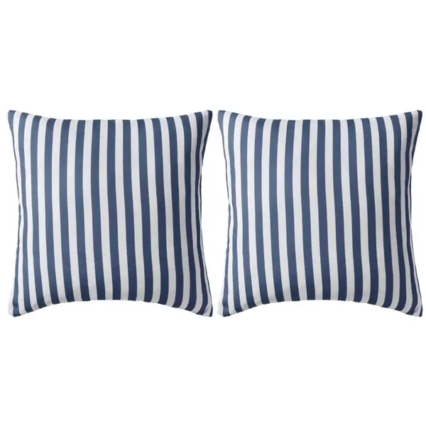 Gossi perne de exterior, 2 buc., imprimeu dungi, 45x45 cm, bleumarin