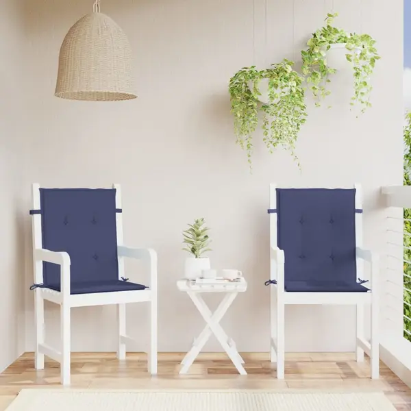 Gossi perne pentru scaune cu spatar jos, 2 buc., bleumarin, textil
