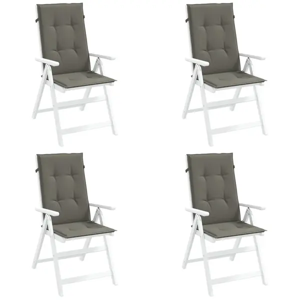 Gossi perne scaun cu spatar inalt 4 buc. melanj gri 120x50x4cm textil