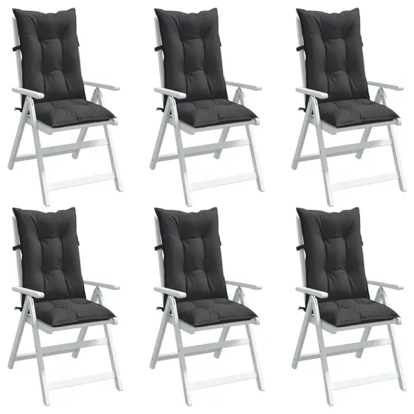 Gossi perne scaun cu spatar inalt, 6 buc. antracit 120x50x7 cm textil