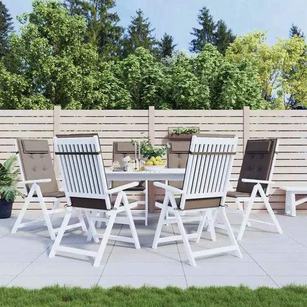 Gossi perne scaun cu spatar inalt, 6 buc, gri taupe, tesatura oxford