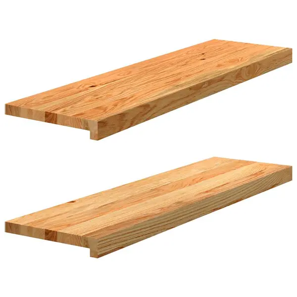 Gossi pervaz 2 buc lemn masiv de maro deschis 90x30x2 cm