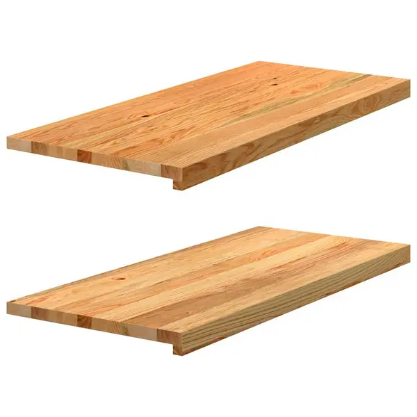 Gossi pervaz 2 buc lemn masiv de maro deschis 90x40x2 cm