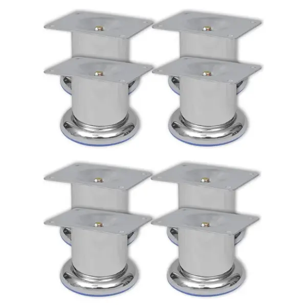 Gossi picioare de canapea rotunde, 8 buc., 60 mm, crom