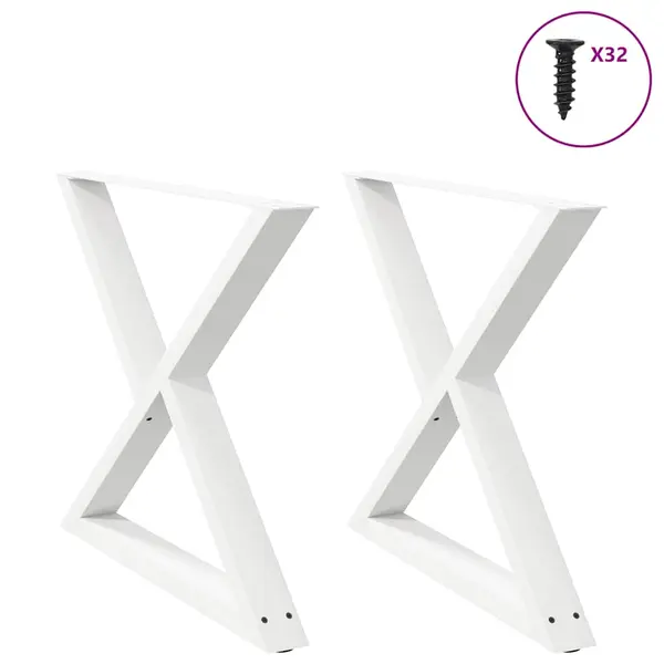 Gossi picioare de masa 2 buc alb 90x(72-73,3) cm otel