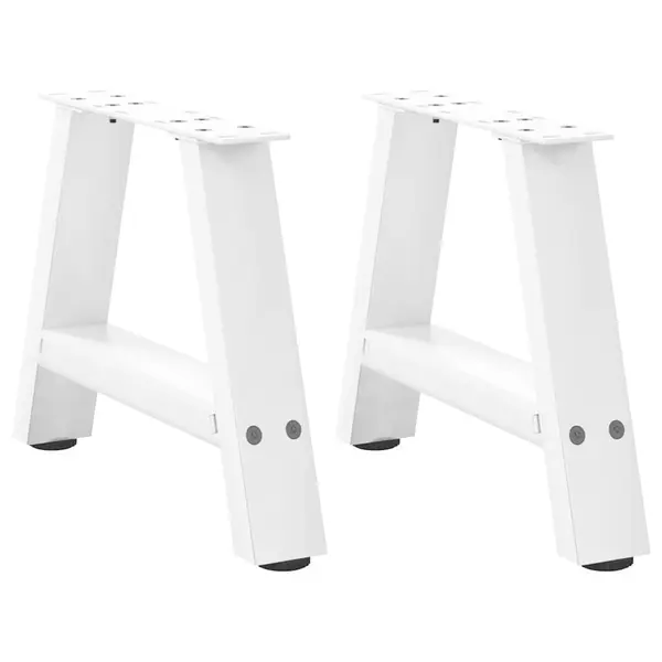 Gossi picioare masuta cafea in forma a 2 buc alb 30x(30-31) cm otel