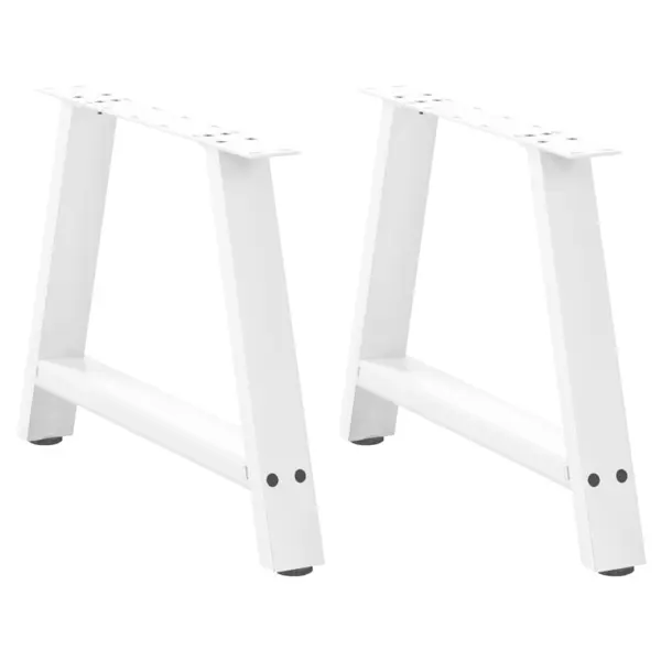 Gossi picioare masuta cafea in forma de a 2 buc alb 70x(42-43)cm otel