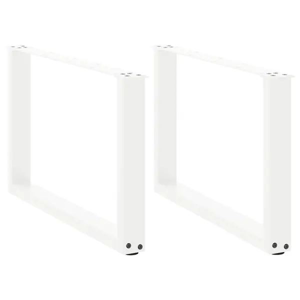 Gossi picioare masuta cafea in forma de u 2 buc alb 70x(42-43)cm otel