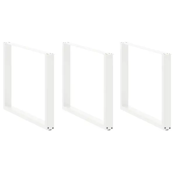 Gossi picioare masuta cafea in forma u 2 buc alb 100x(72-73) cm otel
