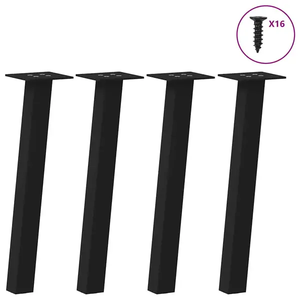 Gossi picioare masuta de cafea 4 buc negru 30 cm otel