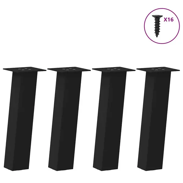 Gossi picioare masuta de cafea 4 buc negru 42 cm otel