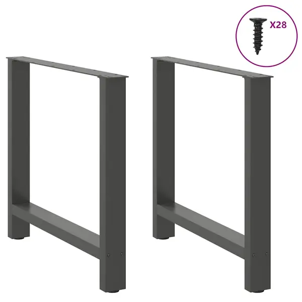Gossi picioare masuta de cafea antracit 2 buc 70x(72-73) cm otel