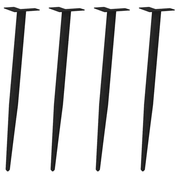 Gossi picioare masuta de cafea forma conica 4 buc negru 72-73 cm otel
