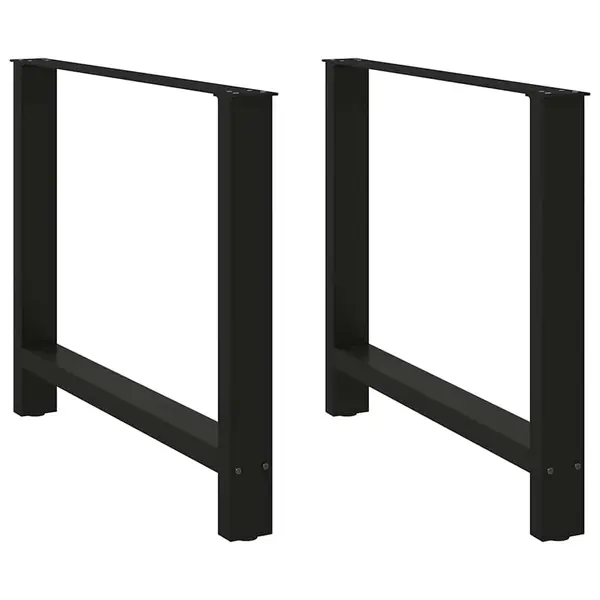 Gossi picioare masuta de cafea negru 2 buc 100x(72-73) cm otel