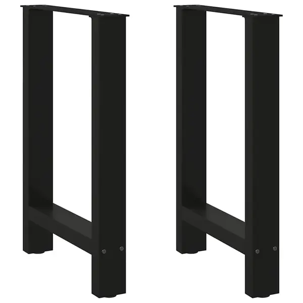 Gossi picioare masuta de cafea negru 2 buc 60x(72-73) cm otel