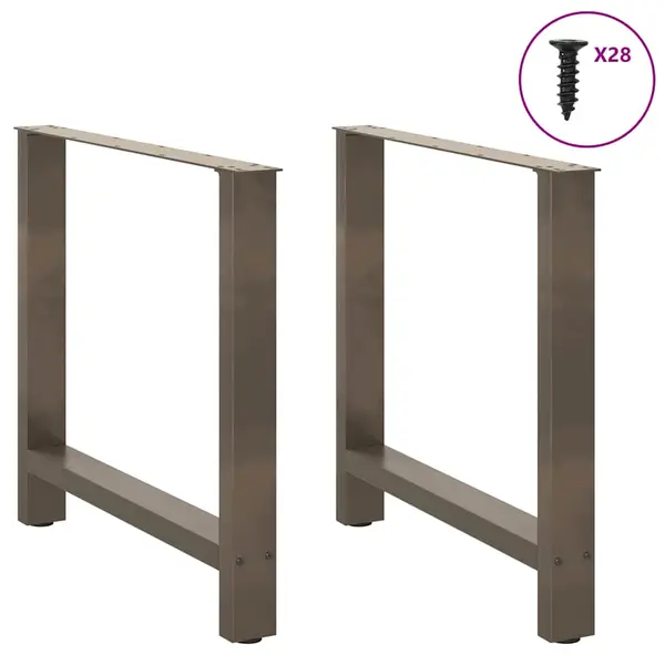 Gossi picioare masuta de cafea otel natural 2 buc 70x(72-73) cm otel