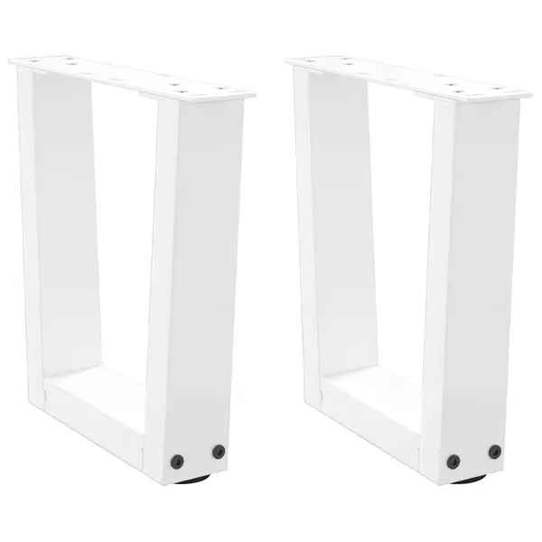 Gossi picioare pentru masa in forma de v 2 buc alb otel