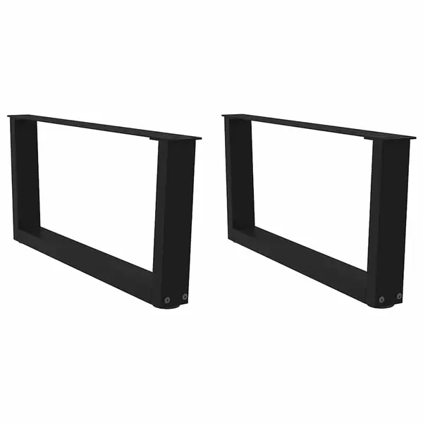 Gossi picioare pentru masa in forma de v 2 buc negru otel