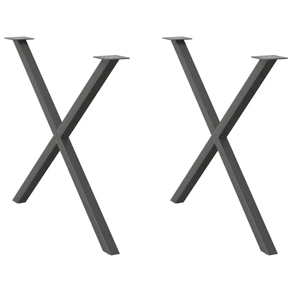 Gossi picioare pentru masa in forma de x 2 buc antracit otel