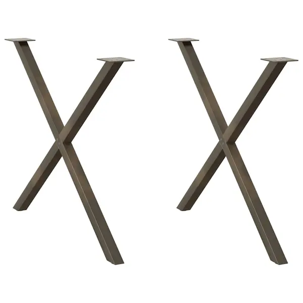 Gossi picioare pentru masa in forma de x 2 buc otel natural otel