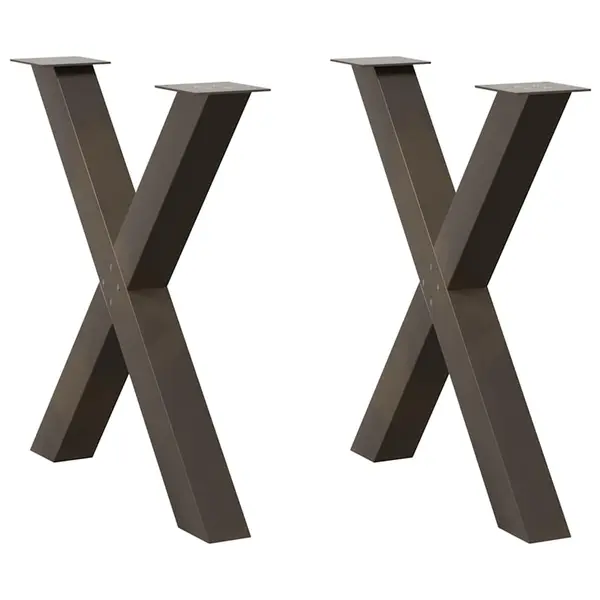Gossi picioare pentru masa in forma de x 2 buc otel natural otel