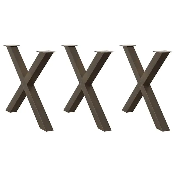 Gossi picioare pentru masa in forma de x 3 buc otel natural otel