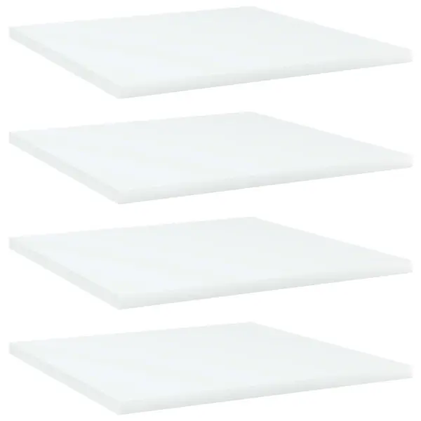 Gossi placi biblioteca, 4 buc., alb, 40 x 40 x 1,5 cm, pal
