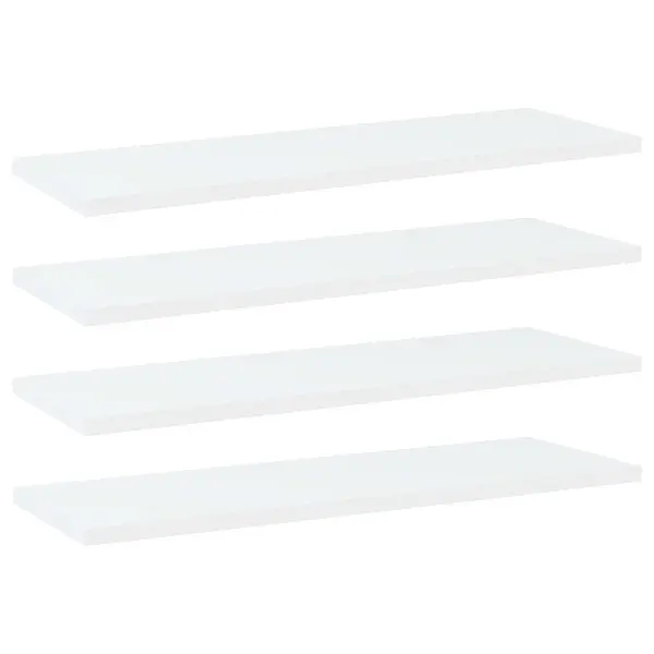 Gossi placi biblioteca, 4 buc., alb, 60 x 20 x 1,5 cm, pal