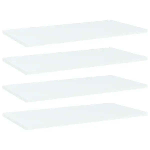 Gossi placi biblioteca, 4 buc., alb, 60 x 30 x 1,5 cm, pal