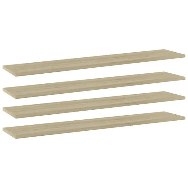 Gossi placi biblioteca, 4 buc, stejar sonoma,100 x 20 x 1,5 cm, pal