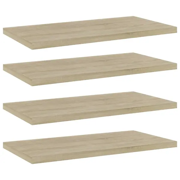 Gossi placi biblioteca, 4 buc, stejar sonoma, 40 x 20 x 1,5 cm, pal