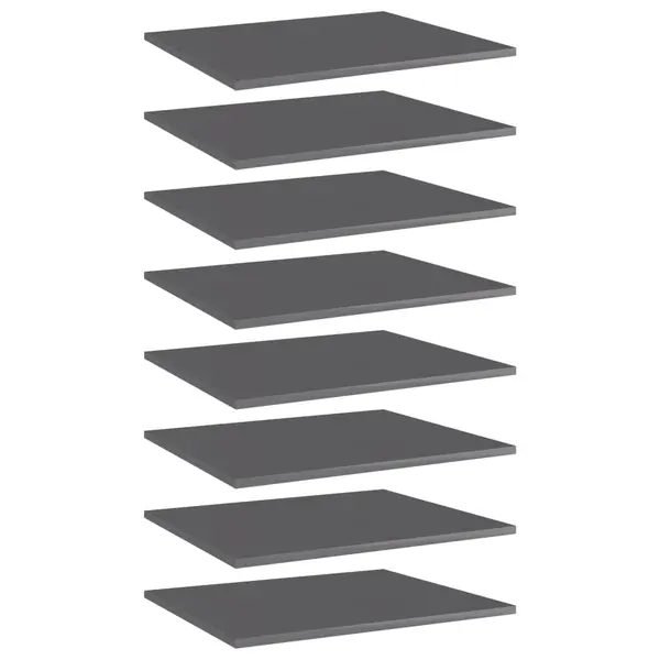 Gossi placi biblioteca, 8 buc., gri extralucios, 60 x 50 x 1,5 cm pal