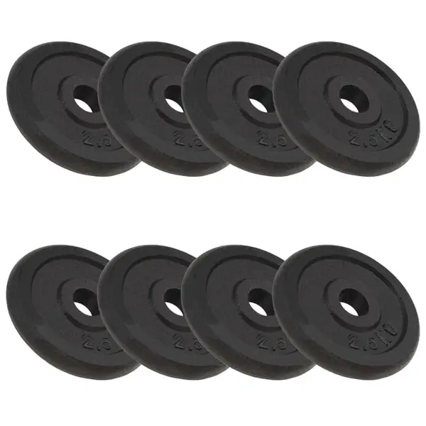 Gossi placi de greutate, 8 buc., 8x2,5 kg, fonta
