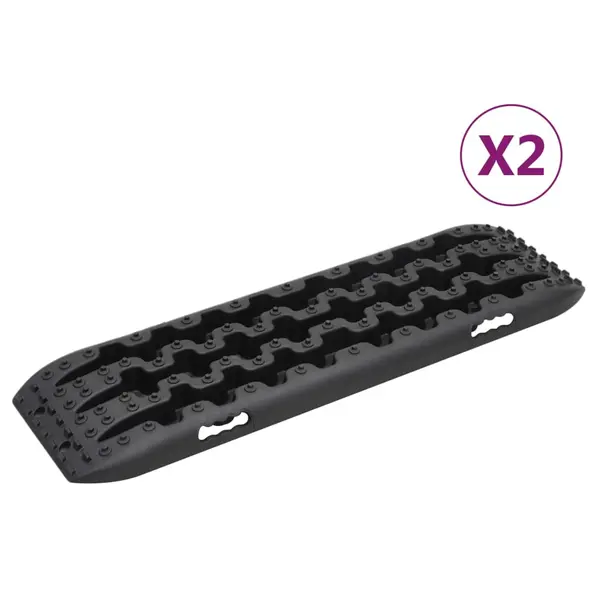 Gossi placi de tractiune, 2 buc., negru, 106x30,5x7 cm, nailon