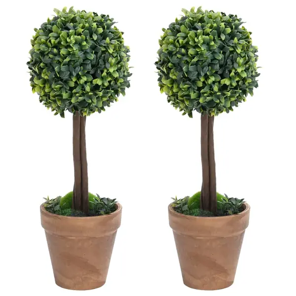 Gossi plante artificiale cimisir cu ghiveci, 2 buc. verde 33 cm minge