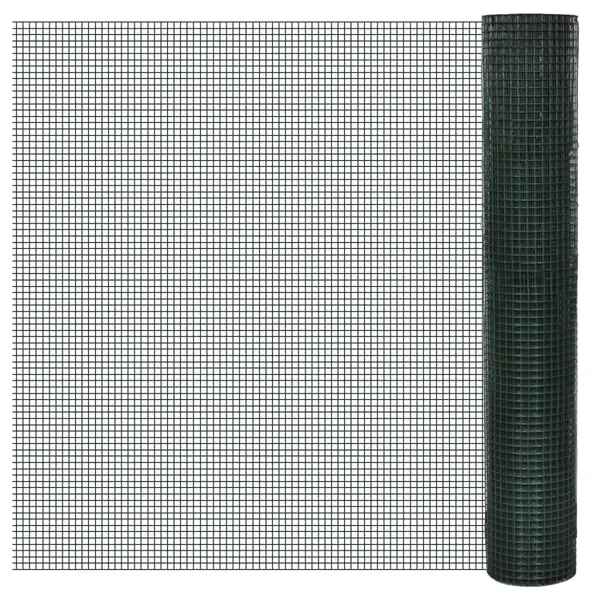 Gossi plasa de sarma gaini, verde, 10 x 1 m, otel galvanizat cu pvc