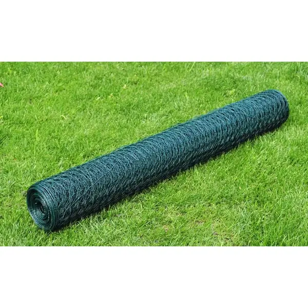 Gossi plasa de sarma gaini, verde, 25 x 0,5 m, cu invelis pvc