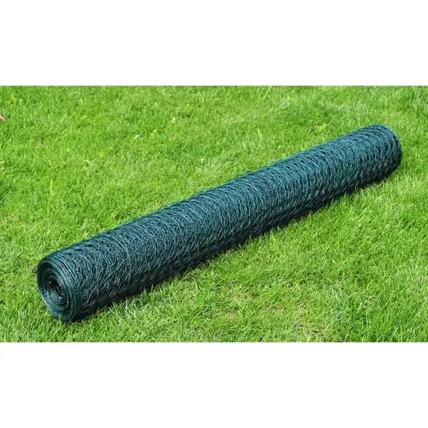 Gossi plasa de sarma gaini, verde, 25 x 0,75 m, cu invelis pvc