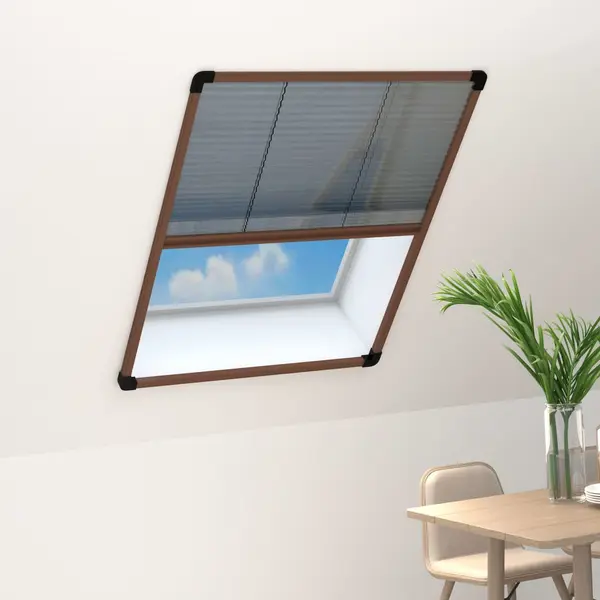 Gossi plasa insecte plisse pentru ferestre, maro, 80x120 cm, aluminiu