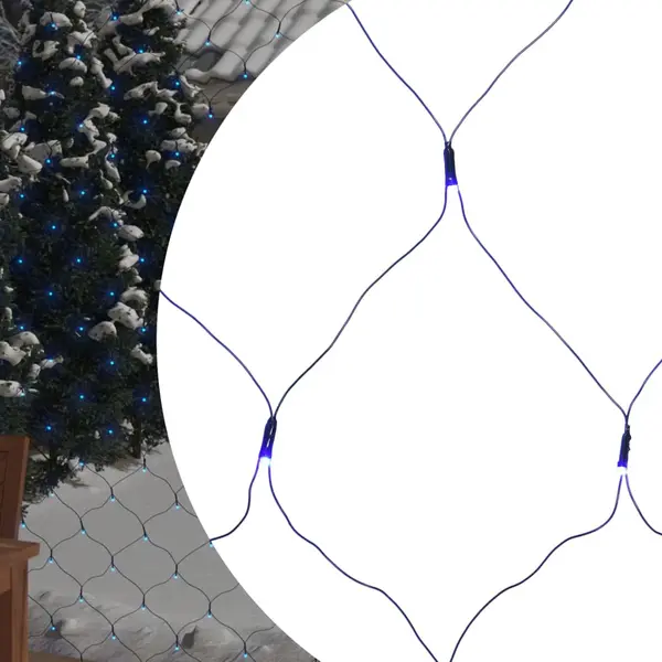 Gossi plasa lumini craciun, albastru, 4x4 m 544 led interior/exterior