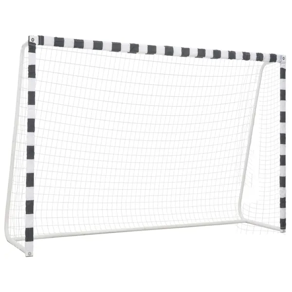 Gossi poarta de fotbal, negru si alb, 300 x 200 x 90 cm, metal