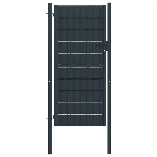 Gossi poarta de gard, antracit, 100x164 cm, pvc si otel
