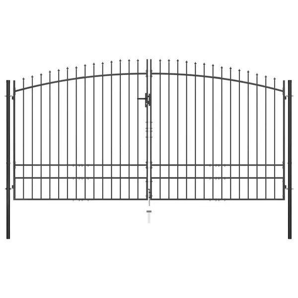 Gossi poarta de gard cu doua usi, cu varfuri de sulita, 400 x 248 cm