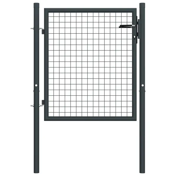 Gossi poarta de gradina din plasa, gri, 100x125 cm, otel galvanizat