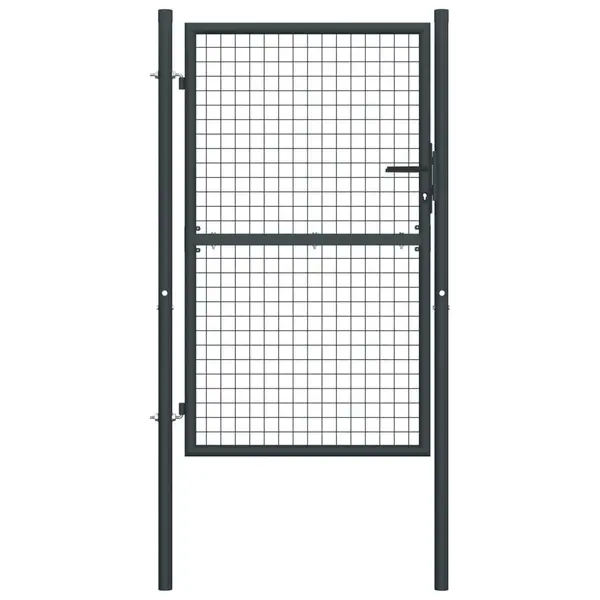 Gossi poarta de gradina din plasa, gri, 100x250 cm, otel galvanizat