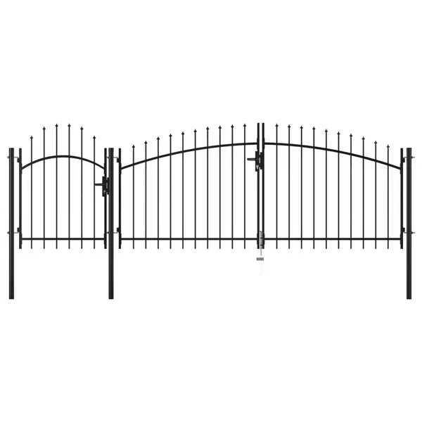 Gossi poarta de gradina, negru, 1,5 x 4 m, otel