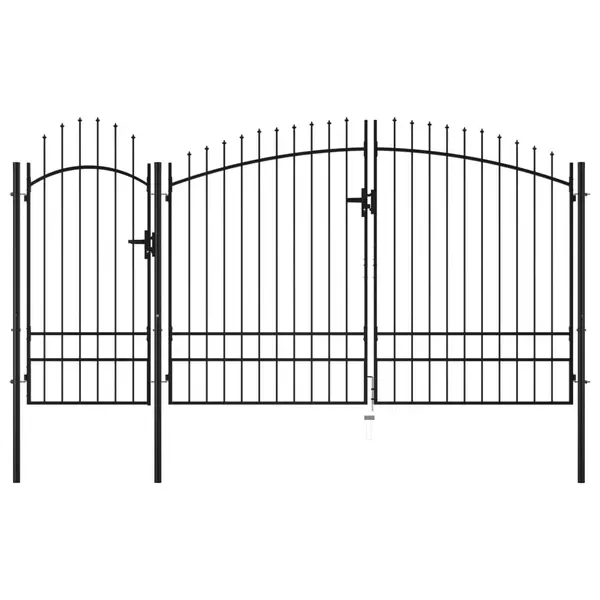 Gossi poarta de gradina, negru, 2,45 x 4 m, otel