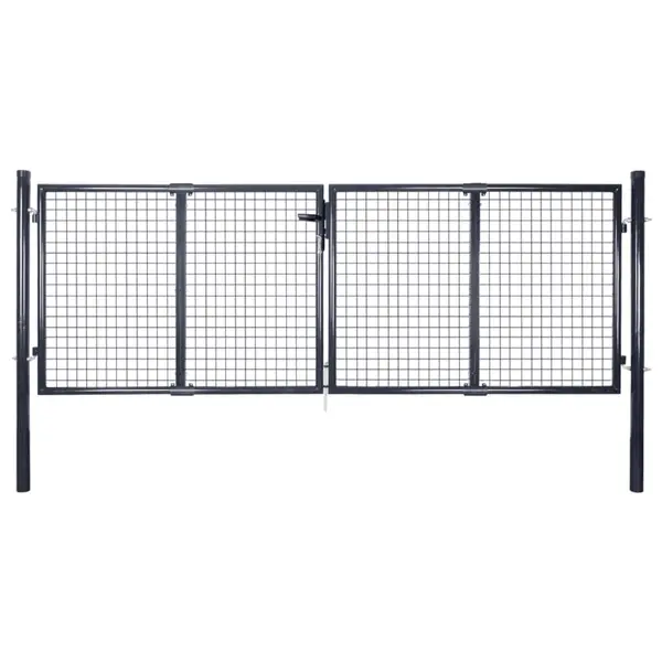Gossi poarta din plasa de gradina, gri, 289x100 cm, otel galvanizat