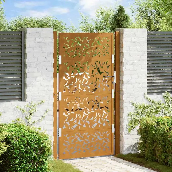 Gossi poarta gradina design cu frunze otel rezistente la intemperii