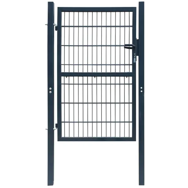 Gossi poarta pentru gard 2d (simpla), gri antracit, 106x190 cm